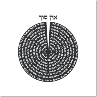 Kabbalistic Creation - Hebrew Sefirot Monochromatic Black & White Posters and Art